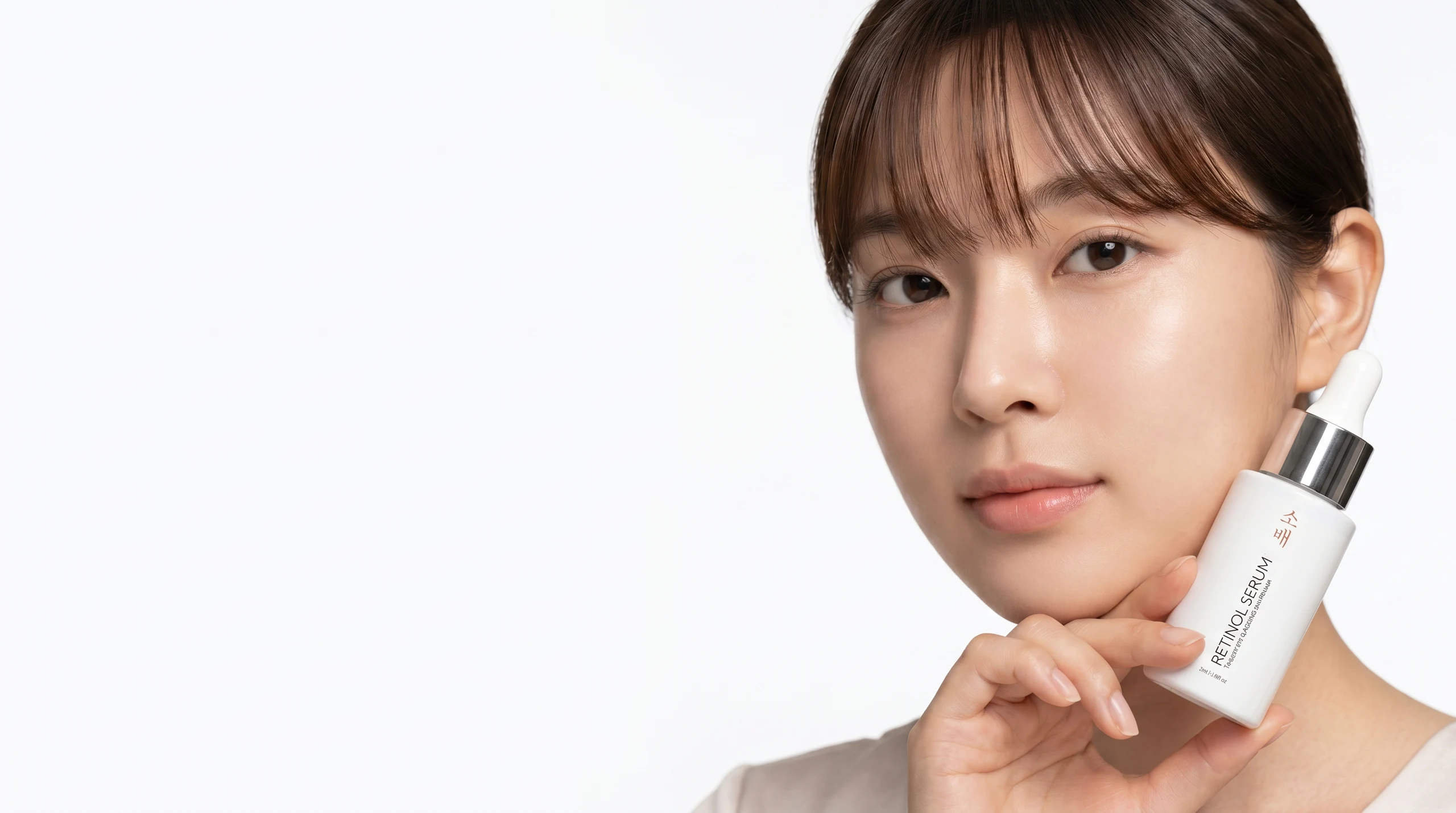 SOBAE Retinol Serum held by a model